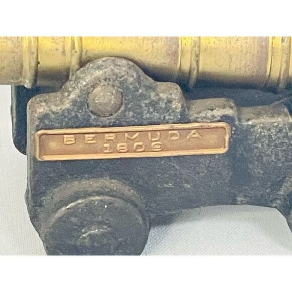 Vintage Bermuda 1809 Replica Cannon Souvenir Cast Iron And Brass 3" - Picture 3 of 6